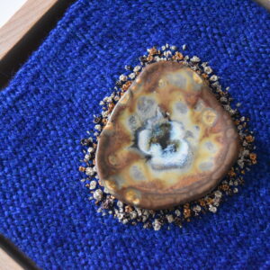 Tableau d'art textile multimatières Cœur de l'océan – Image 5